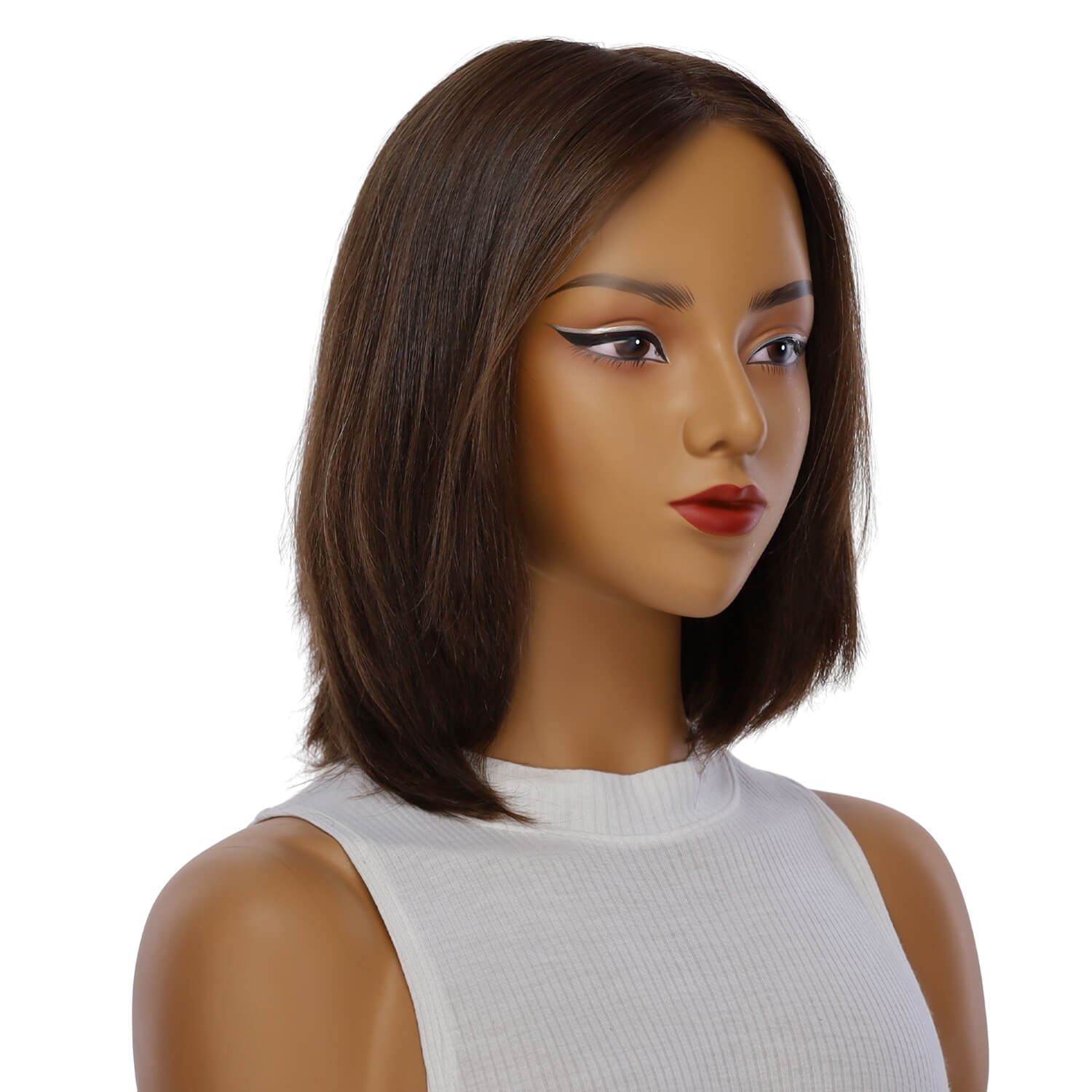 13" Luxe Bob Silk Top Wig #8 Warm Medium Brown