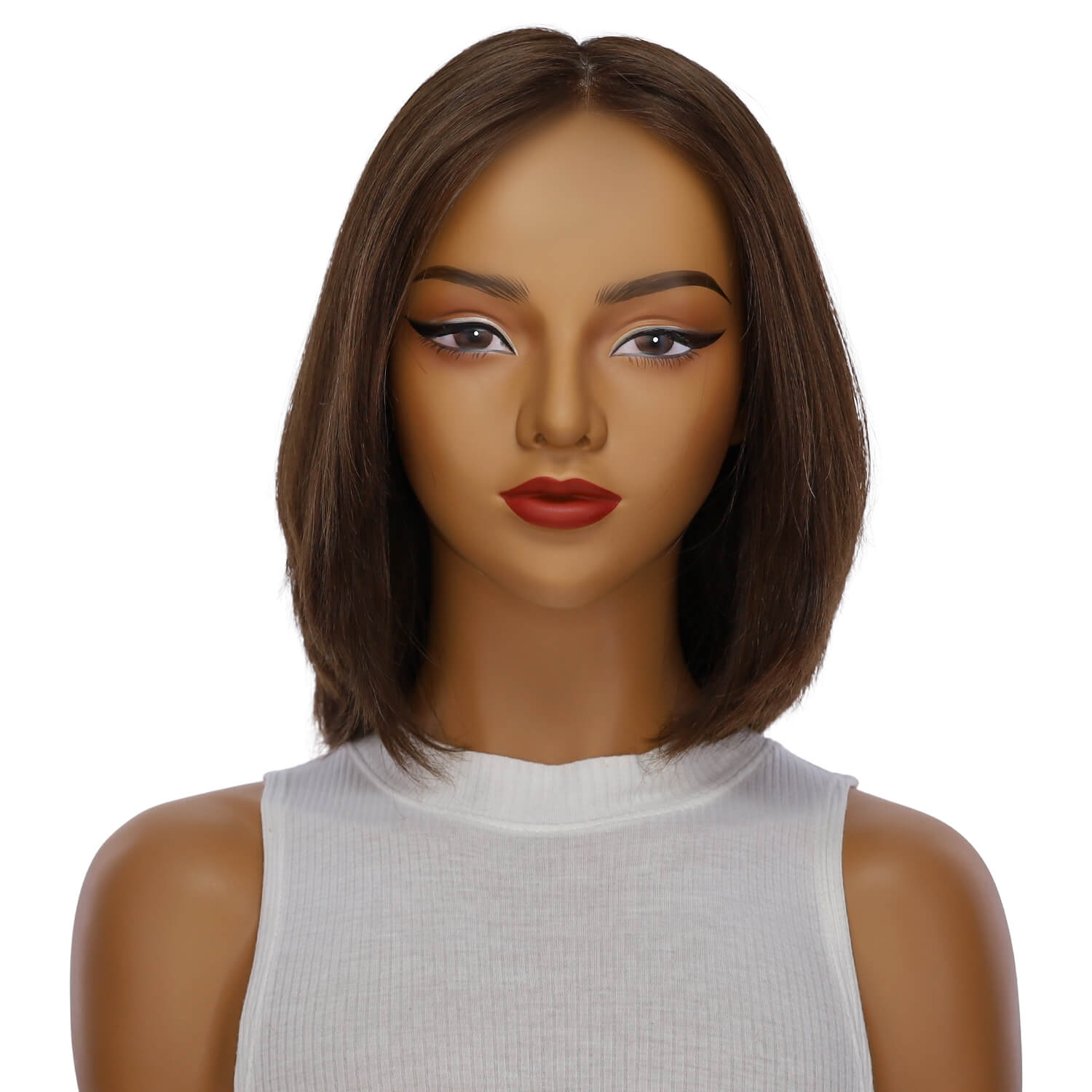 13" Luxe Bob Silk Top Wig #8 Warm Medium Brown