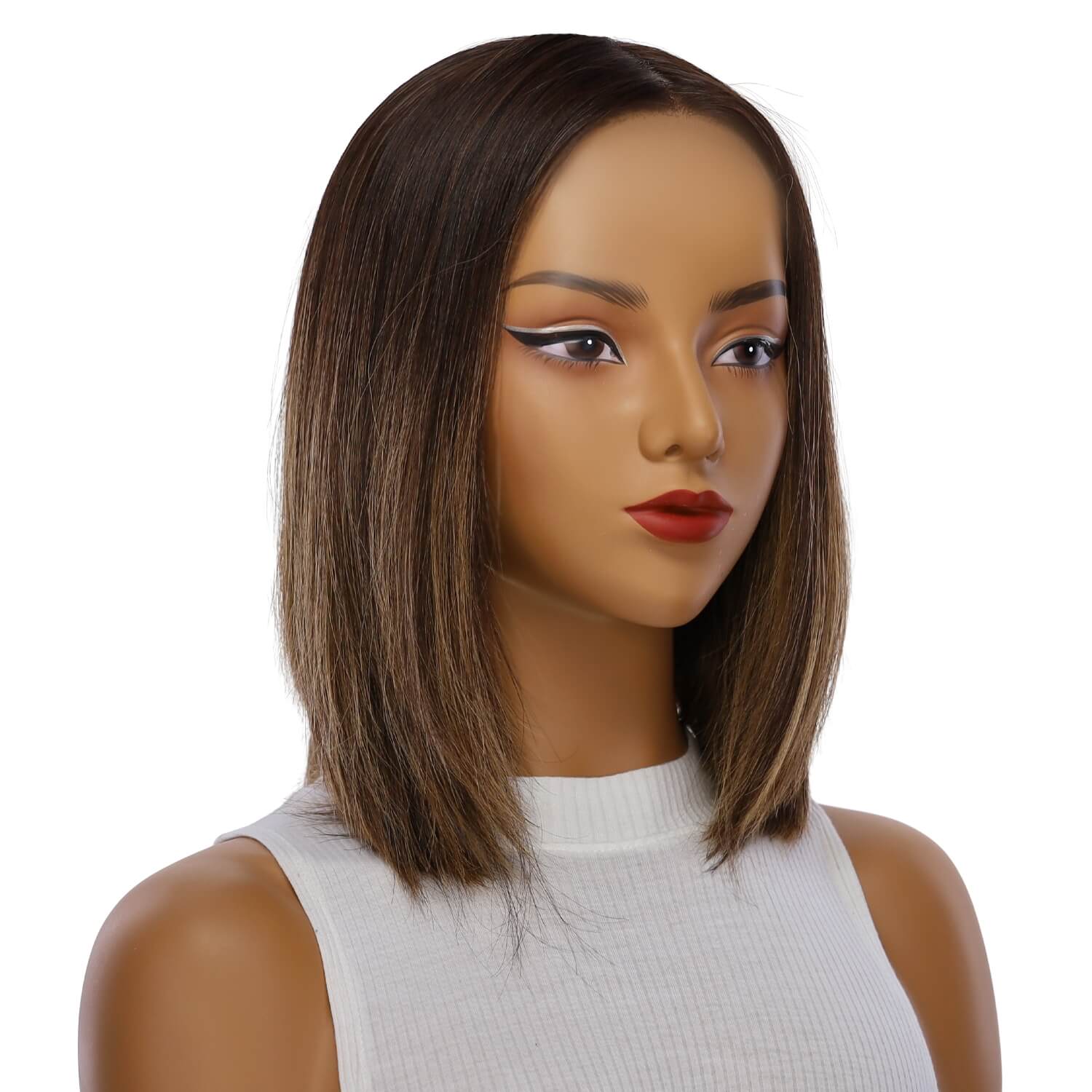 13" Victoria Silk Top Wig Dark Brown Balayage