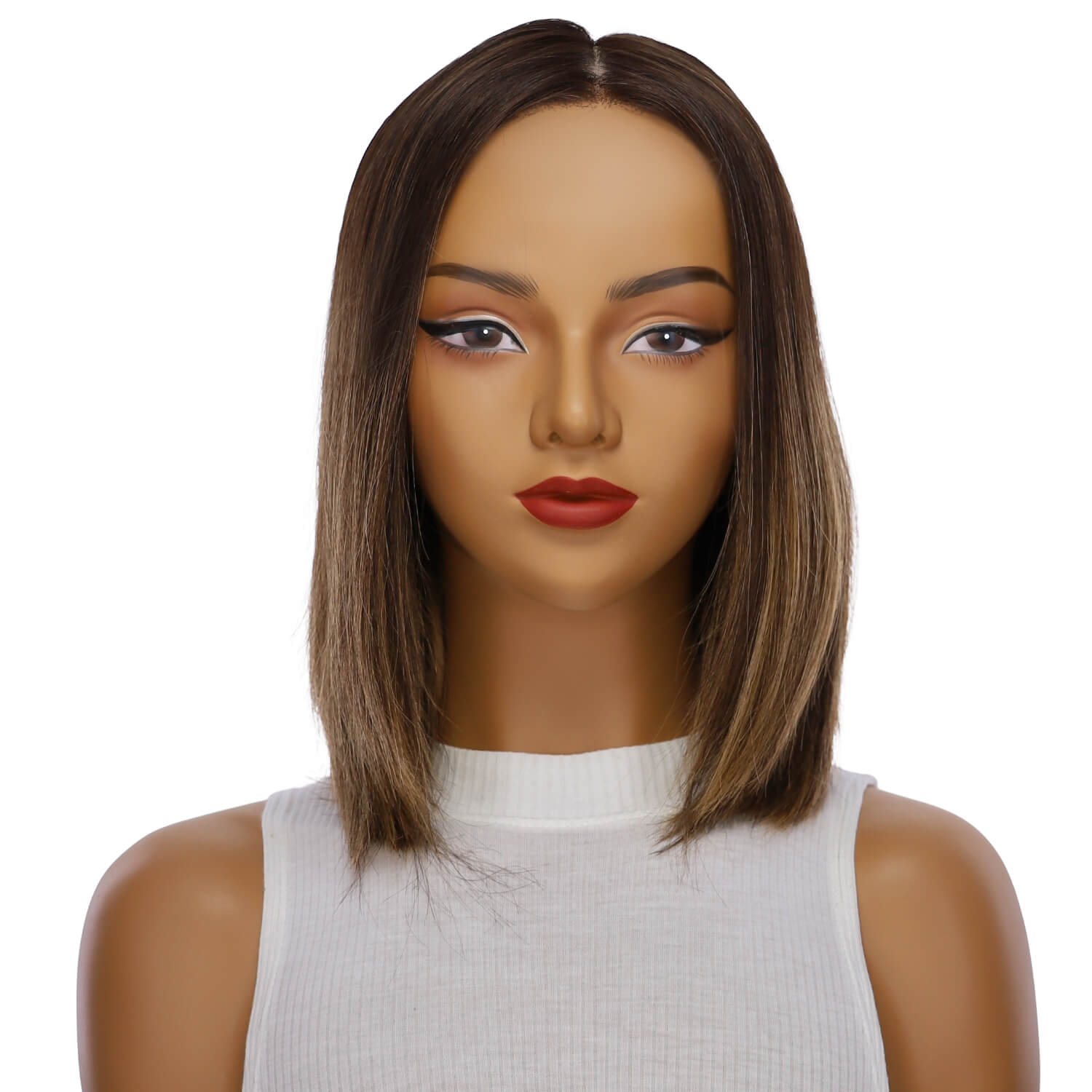 13" Victoria Silk Top Wig Dark Brown Balayage