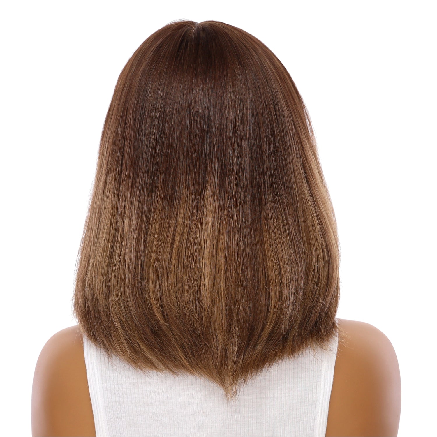 13" Victoria Silk Top Wig Medium Brown Balayage