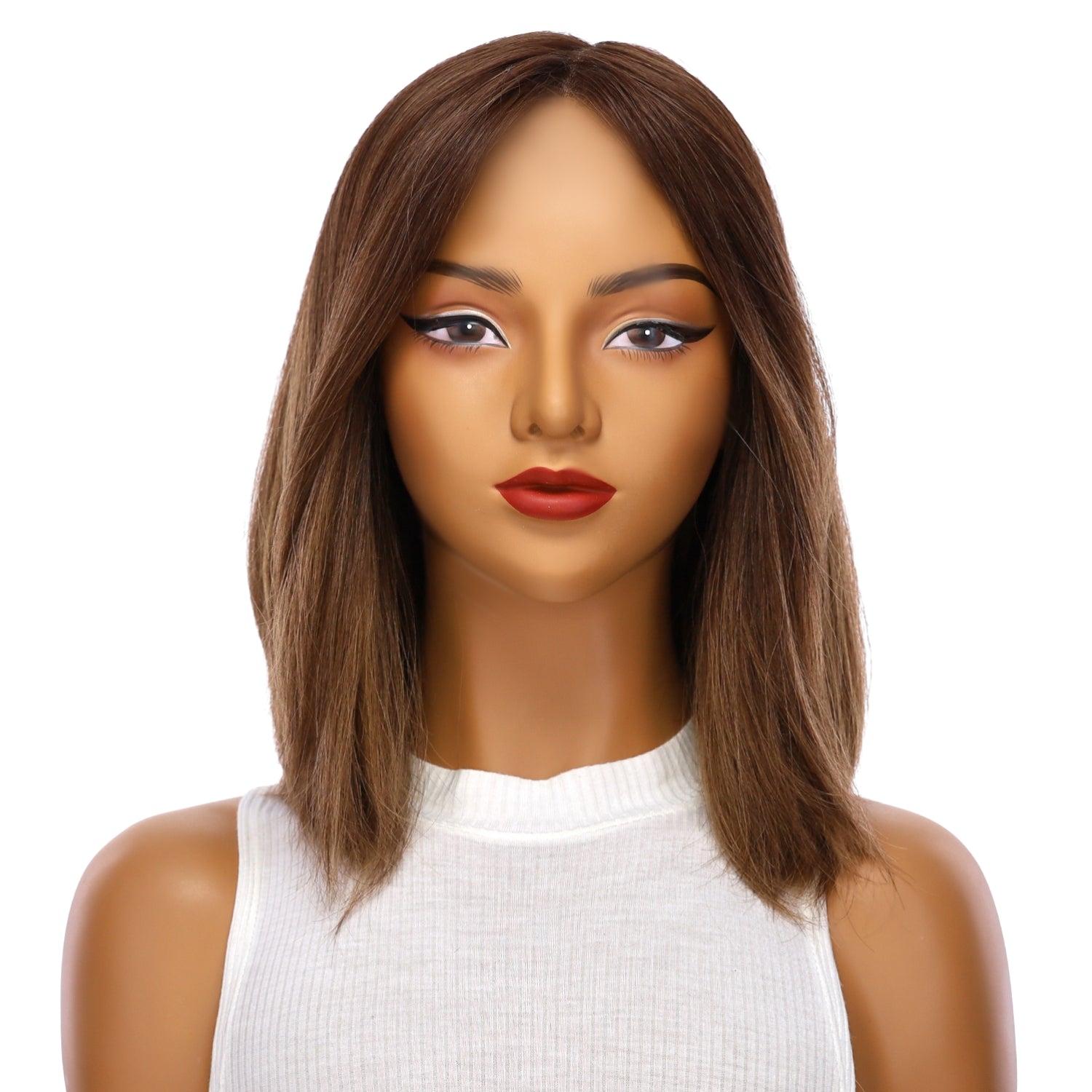 13" Victoria Silk Top Wig Medium Brown Balayage