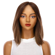 13" Victoria Silk Top Wig Medium Brown Balayage