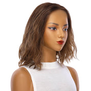 13" Victoria Silk Top Wig Medium Brown Balayage Wavy