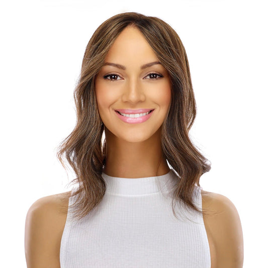 14" Topaz Lace Top Topper Dark Brown w/ Highlights