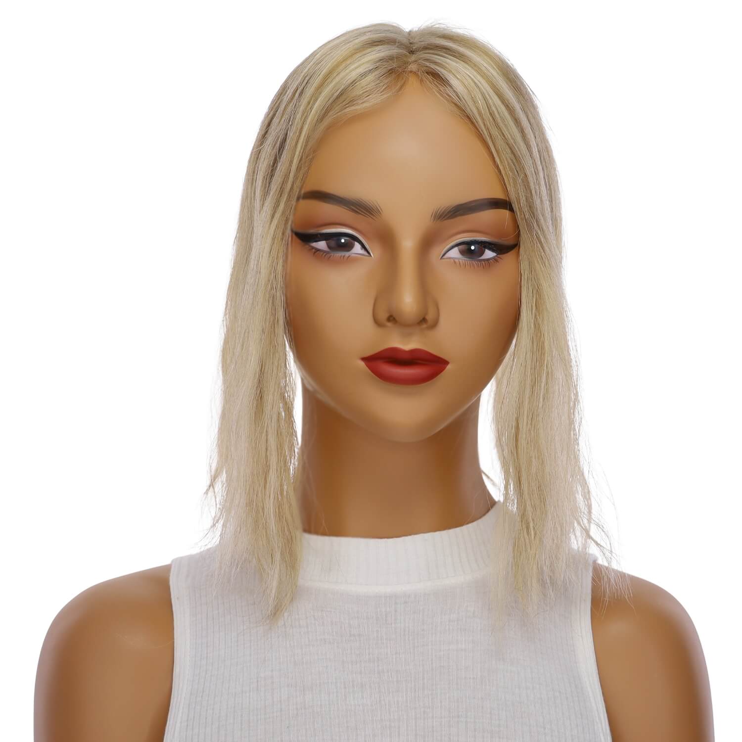 14" Topaz Lace Top Topper Ash Blonde w/ No Rooting Wavy