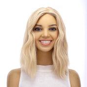 14" Emerald Silk Top Topper Platinum Blonde w/ No Rooting Wavy