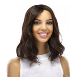 14" Emerald Silk Top Topper Soft Black w/ Highlights Wavy