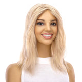 14" Topaz Lace Top Topper Beige Blonde w/ No Rooting Wavy