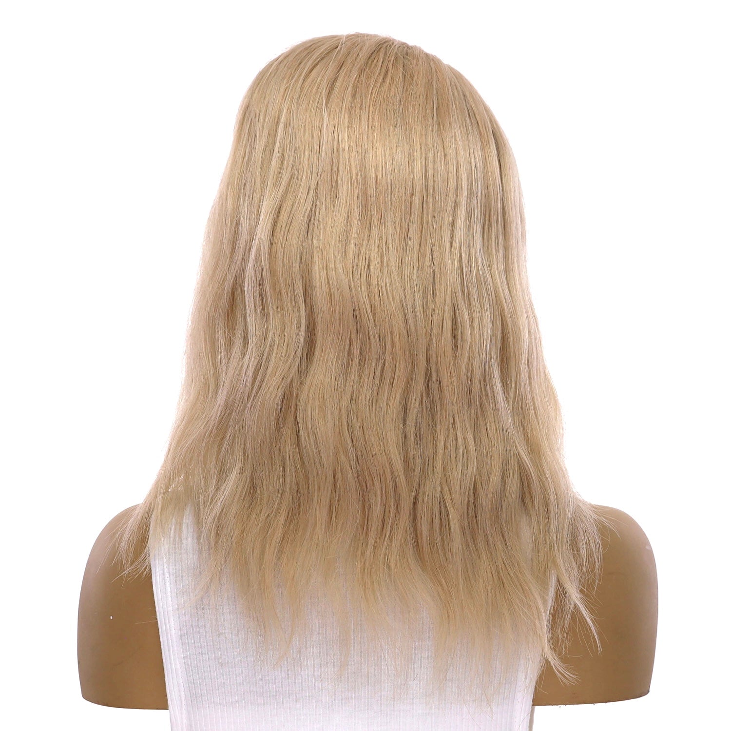 14" Topaz Lace Top Topper Platinum Blonde w/ No Rooting Wavy