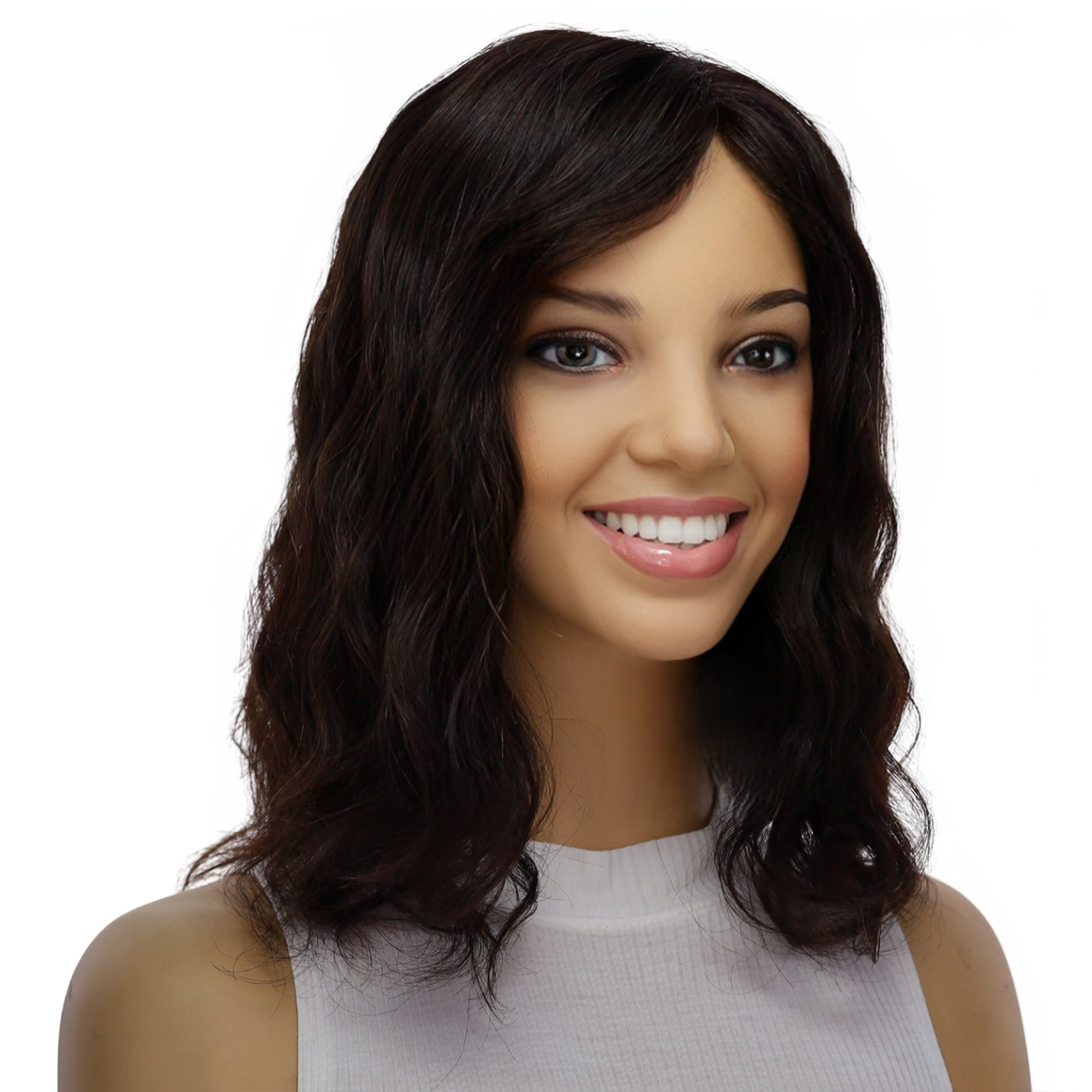 14" Topaz Lace Top Topper #1B Black Wavy