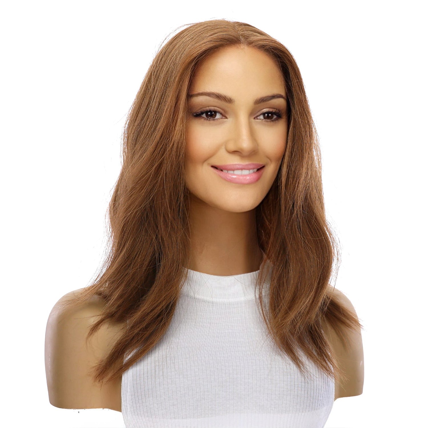 16" Ponytail Silk Part Wig Copper