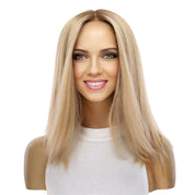 16" Ponytail Silk Part Wig Golden Blonde