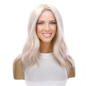 16" Ponytail Silk Part Wig Ice Blonde