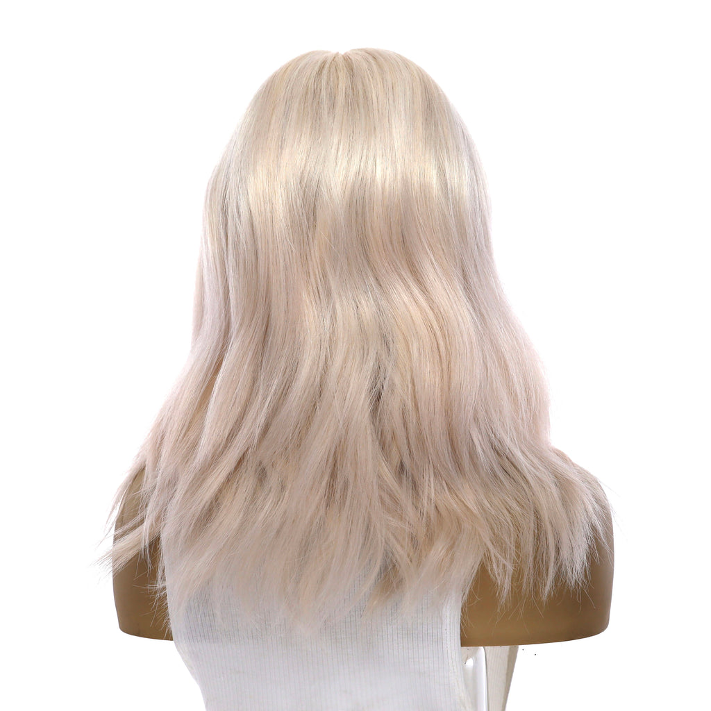 16" Ponytail Silk Part Wig Ice Blonde