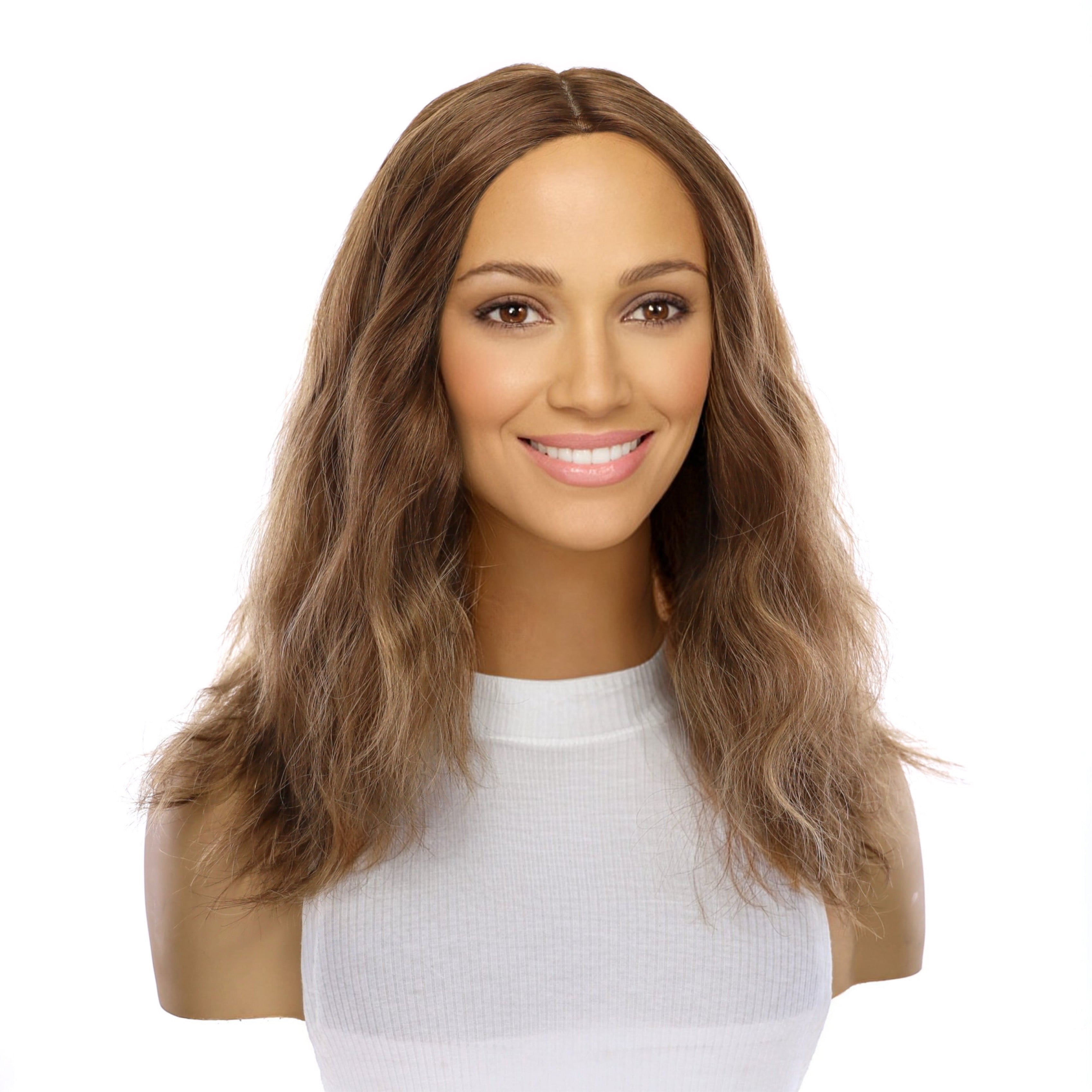 16" Ponytail Silk Part Wig Light Brown Babylight Wavy