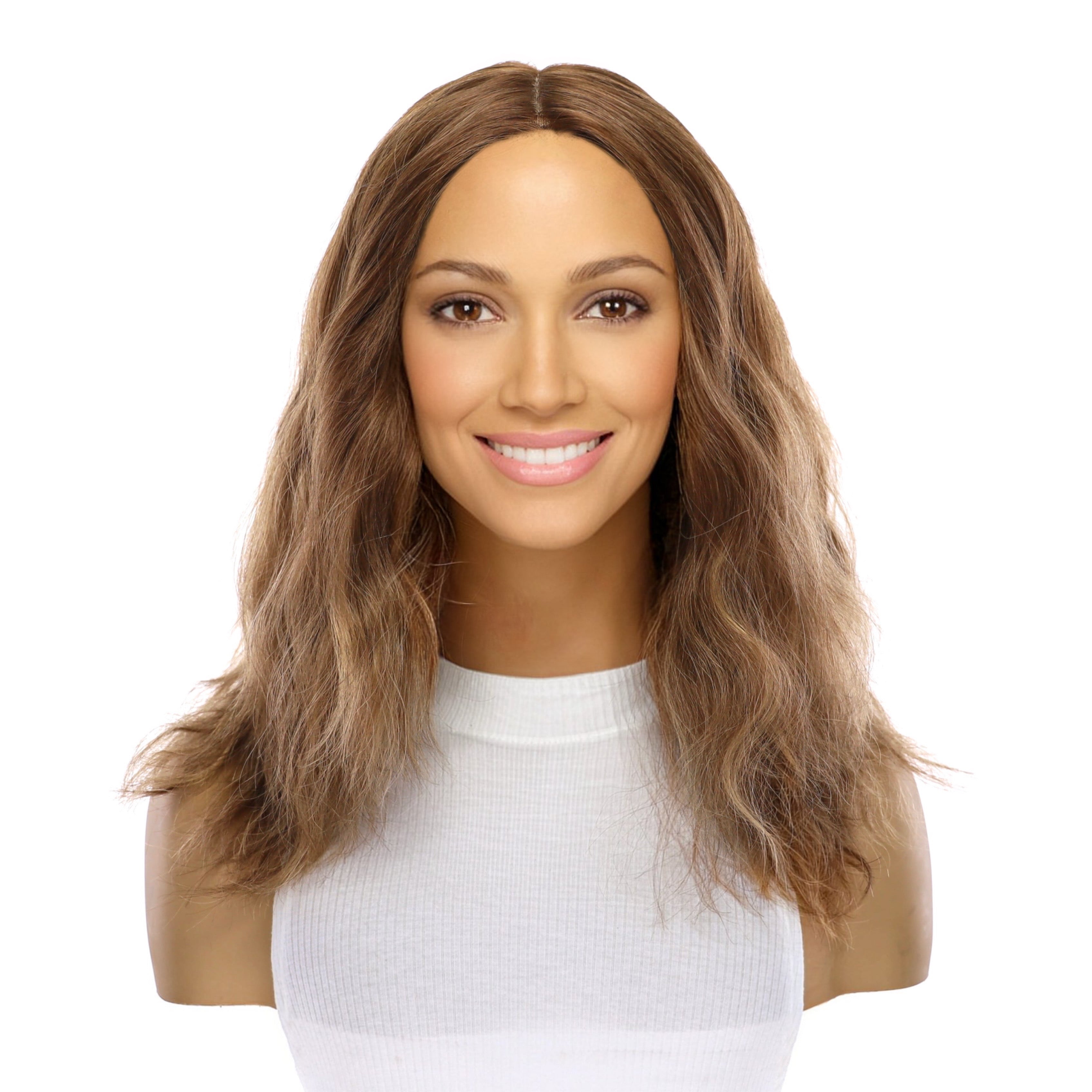 16" Ponytail Silk Part Wig Light Brown Babylight Wavy