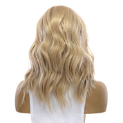 16" Ponytail Silk Part Wig Platinum Blonde w/ No Rooting