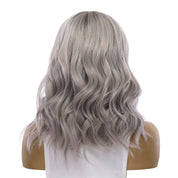 16" Ponytail Silk Part Wig Silver Smoke