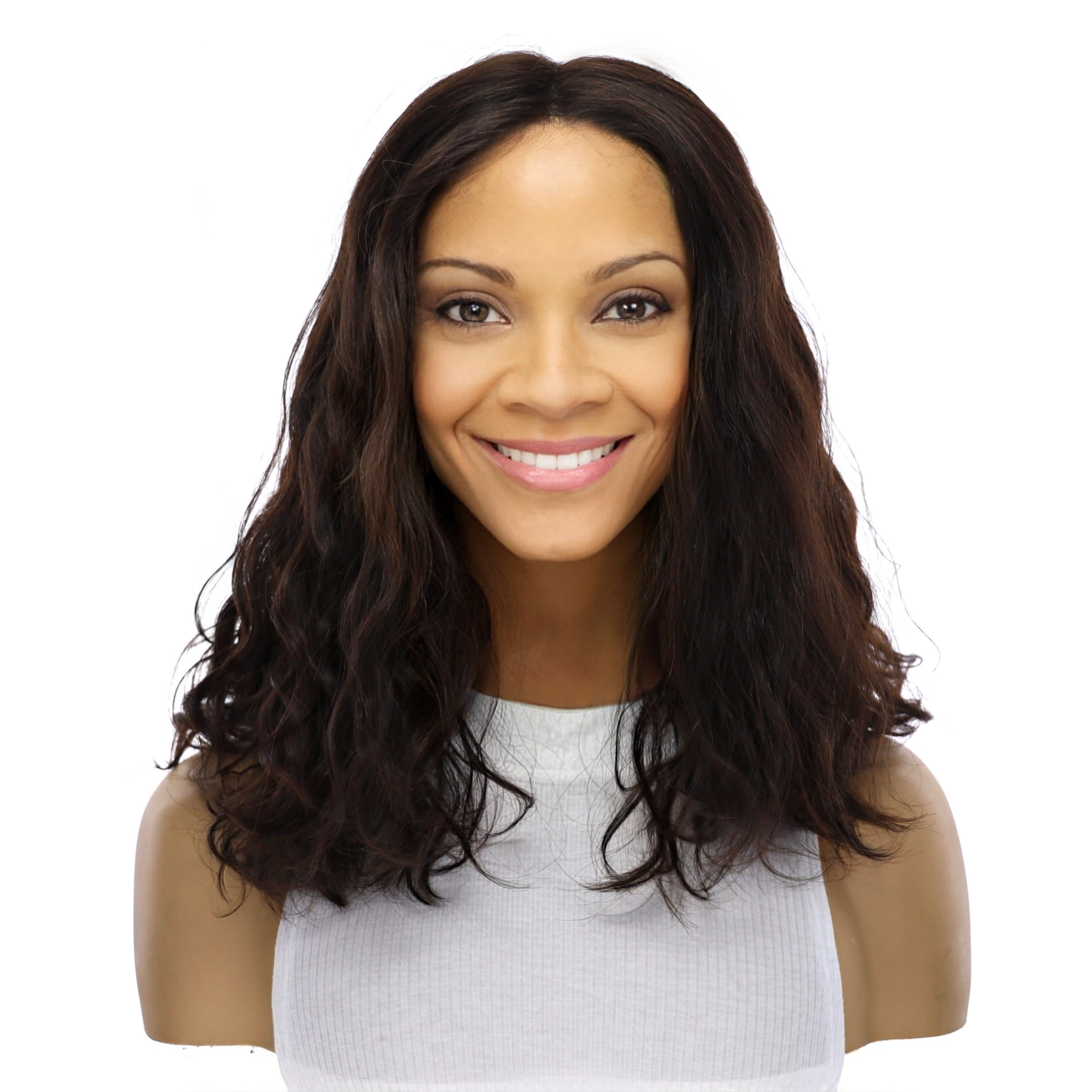 16" Secret Lace Top Wig #2 Neutral Dark Brown Wavy