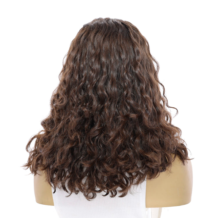 16" Secret Lace Top Wig #4 Dark Brown Wavy