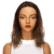 16" Divine Lace Top Topper Dark Brown Balayage Wavy