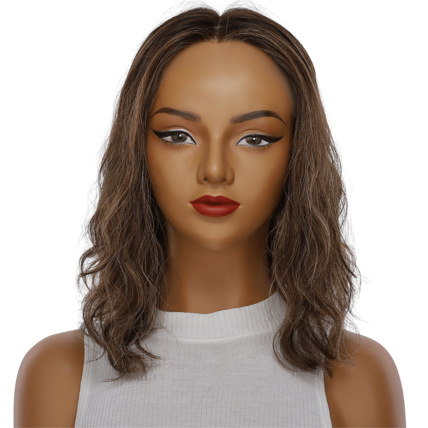 16" Divine Lace Top Topper Dark Brown w/ Highlights Wavy