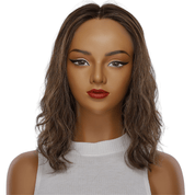 16" Divine Lace Top Topper Dark Brown w/ Highlights Wavy