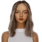 16" Divine Lace Top Topper Medium Brown w/ Highlights Wavy