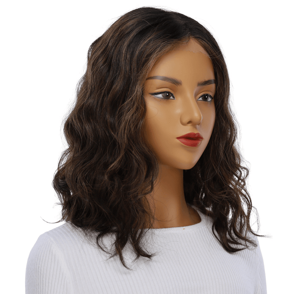16" Divine Lace Top Topper Soft Black w/ Highlights Wavy