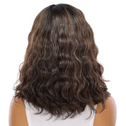 16" Divine Lace Top Wig Soft Black w/ Highlights Wavy