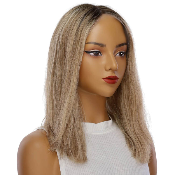 16" Divine Lace Top Wig Ashy Blonde w/ Highlights Wavy