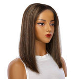 16" Divine Lace Top Wig Dark Brown w/ Highlights