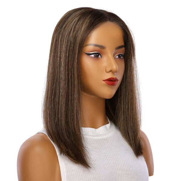 16" Divine Lace Top Wig Dark Brown w/ Highlights