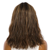 16" Divine Lace Top Wig Dark Brown w/ Highlights Wavy