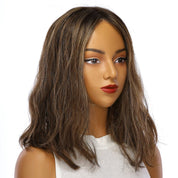 16" Divine Lace Top Wig Dark Brown w/ Highlights Wavy
