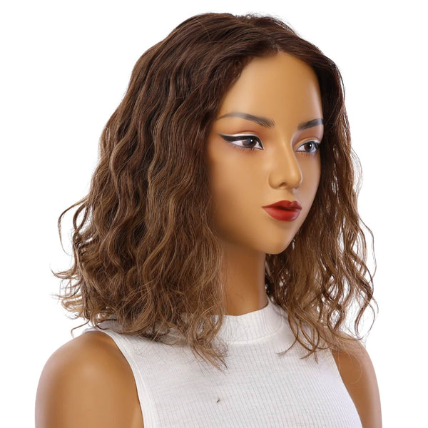 16" Divine Lace Top Wig Medium Brown Balayage Wavy