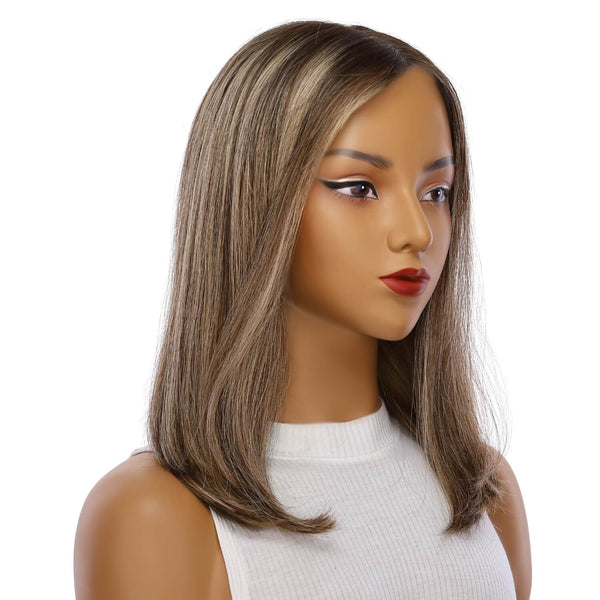 16" Divine Lace Top Wig Medium Brown w/ Highlights