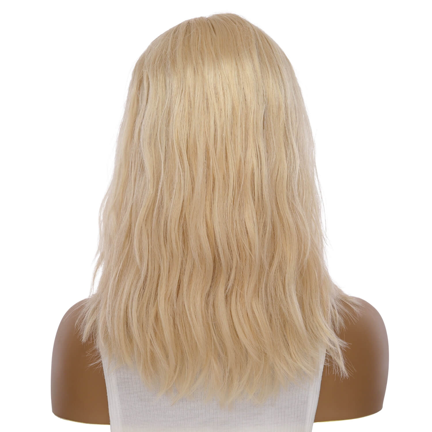 16" Divine Lace Top Wig Warm Platinum Blonde w/ No Rooting Wavy