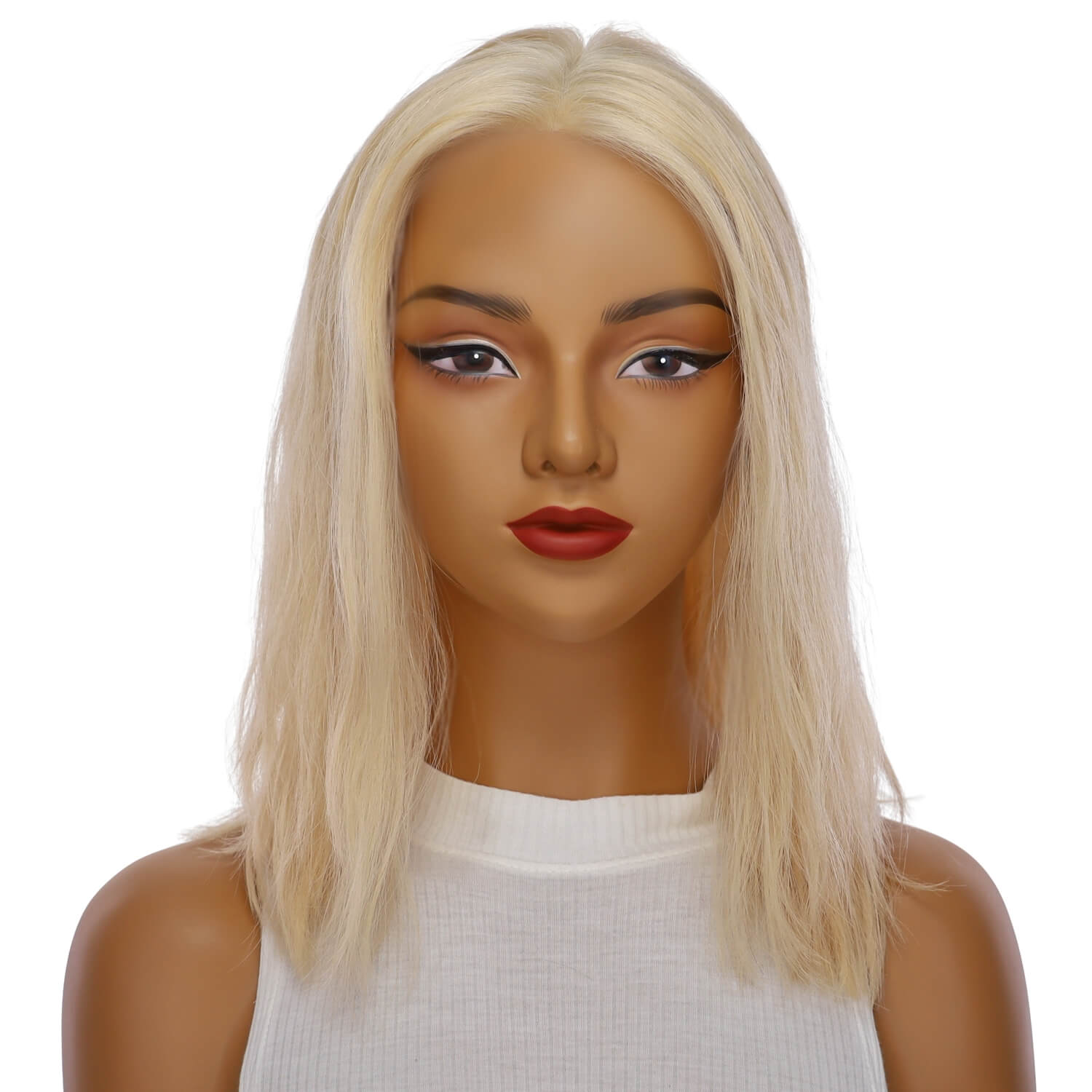 16" Divine Lace Top Wig Warm Platinum Blonde w/ No Rooting Wavy