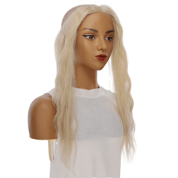 16" Hairline Topper #Beige Blonde  w/ No Rooting Wavy