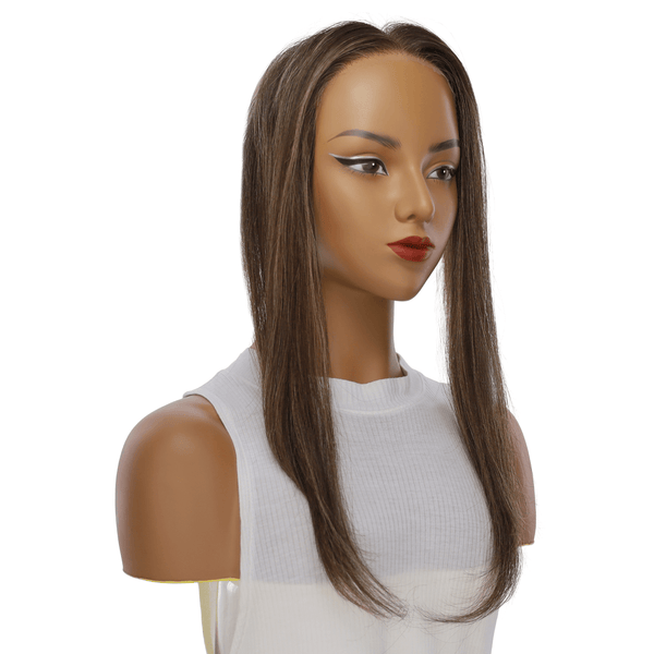 16" Hairline Topper #Dark Brown w/ Highlights