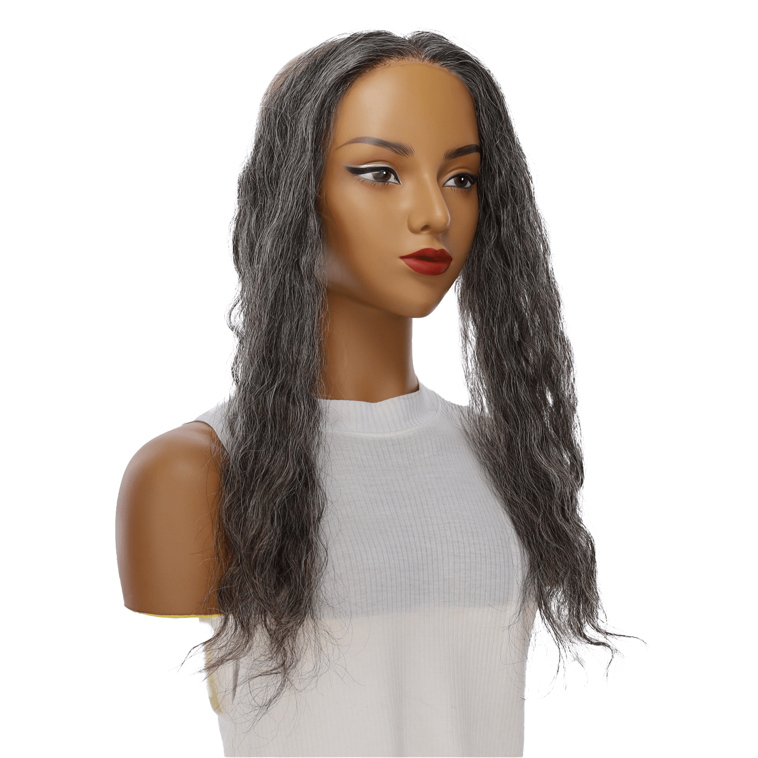 16" Hairline Topper #Grey B more grey Wavy