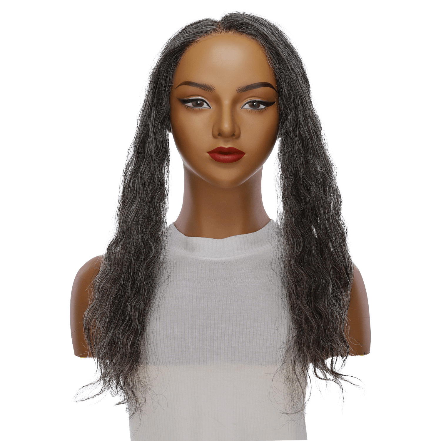16" Hairline Topper #Grey B more grey Wavy