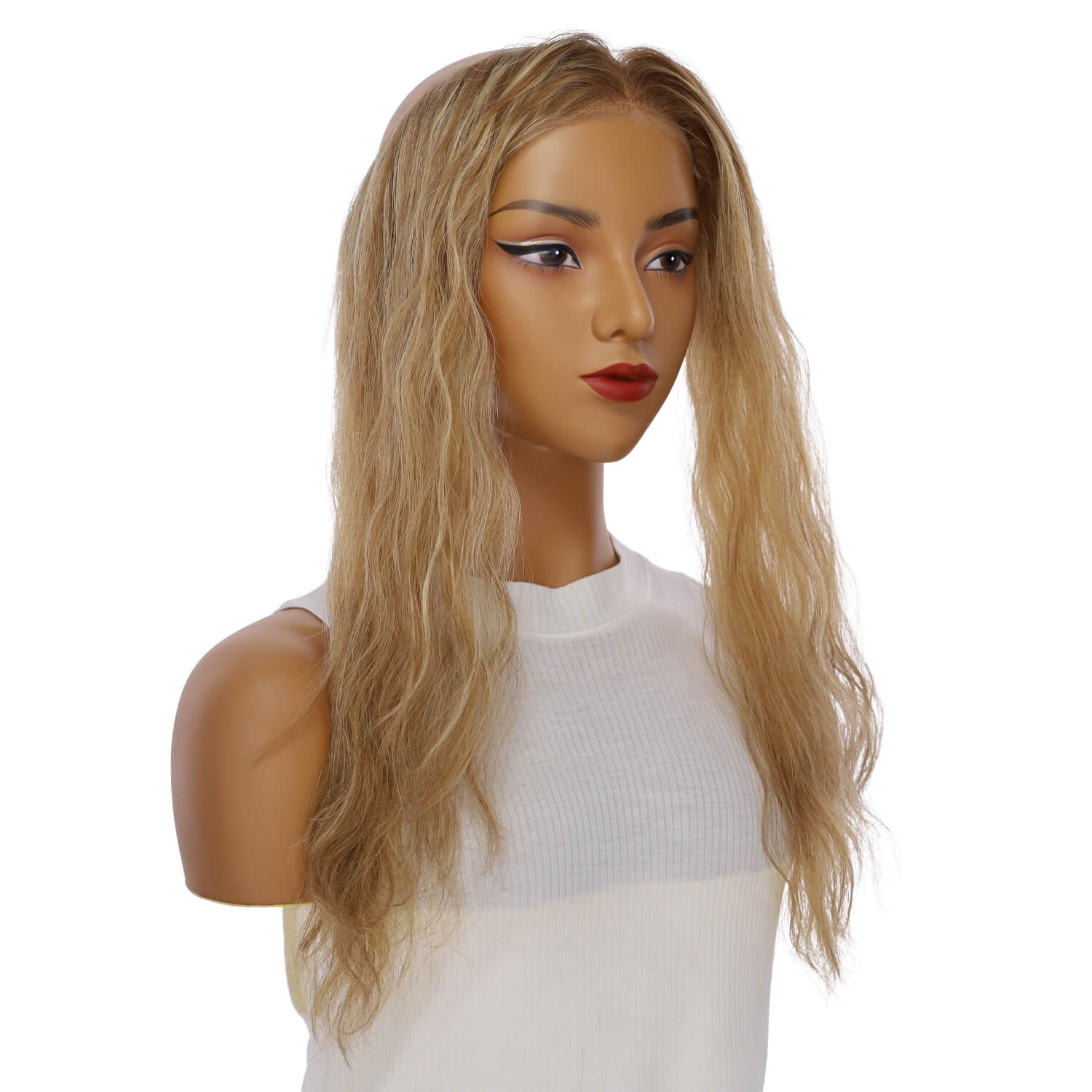 16" Hairline Topper #Medium Blonde Wavy