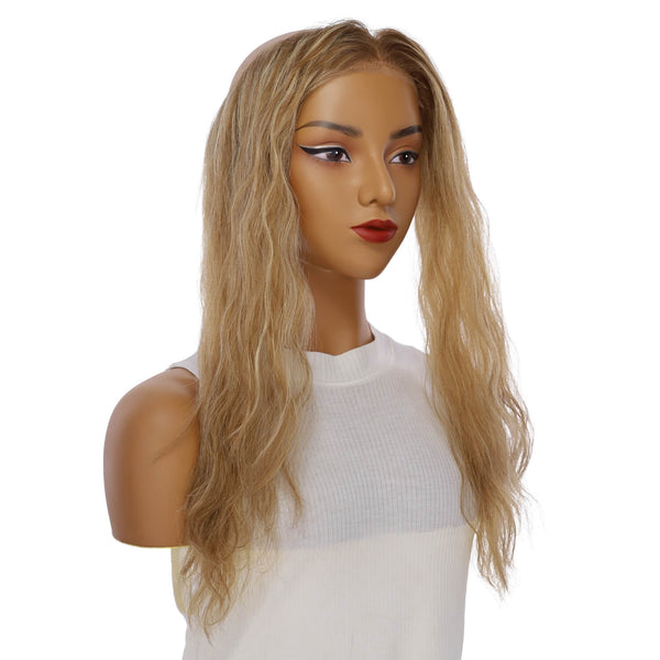 16" Hairline Topper #Medium Blonde Wavy