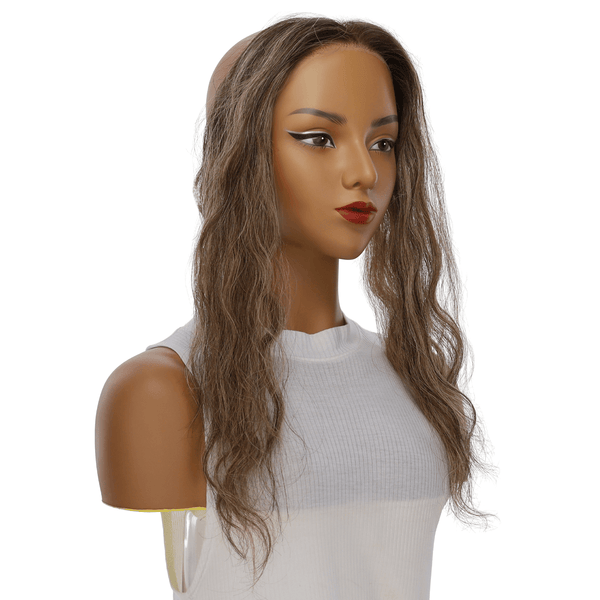 16" Hairline Topper #Medium Brown w/ Highlights Wavy