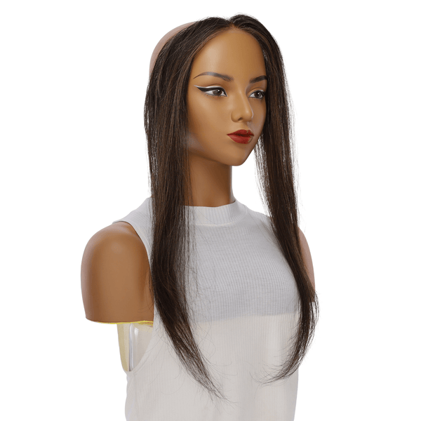 16" Hairline Topper #Soft Black w/ Highlights