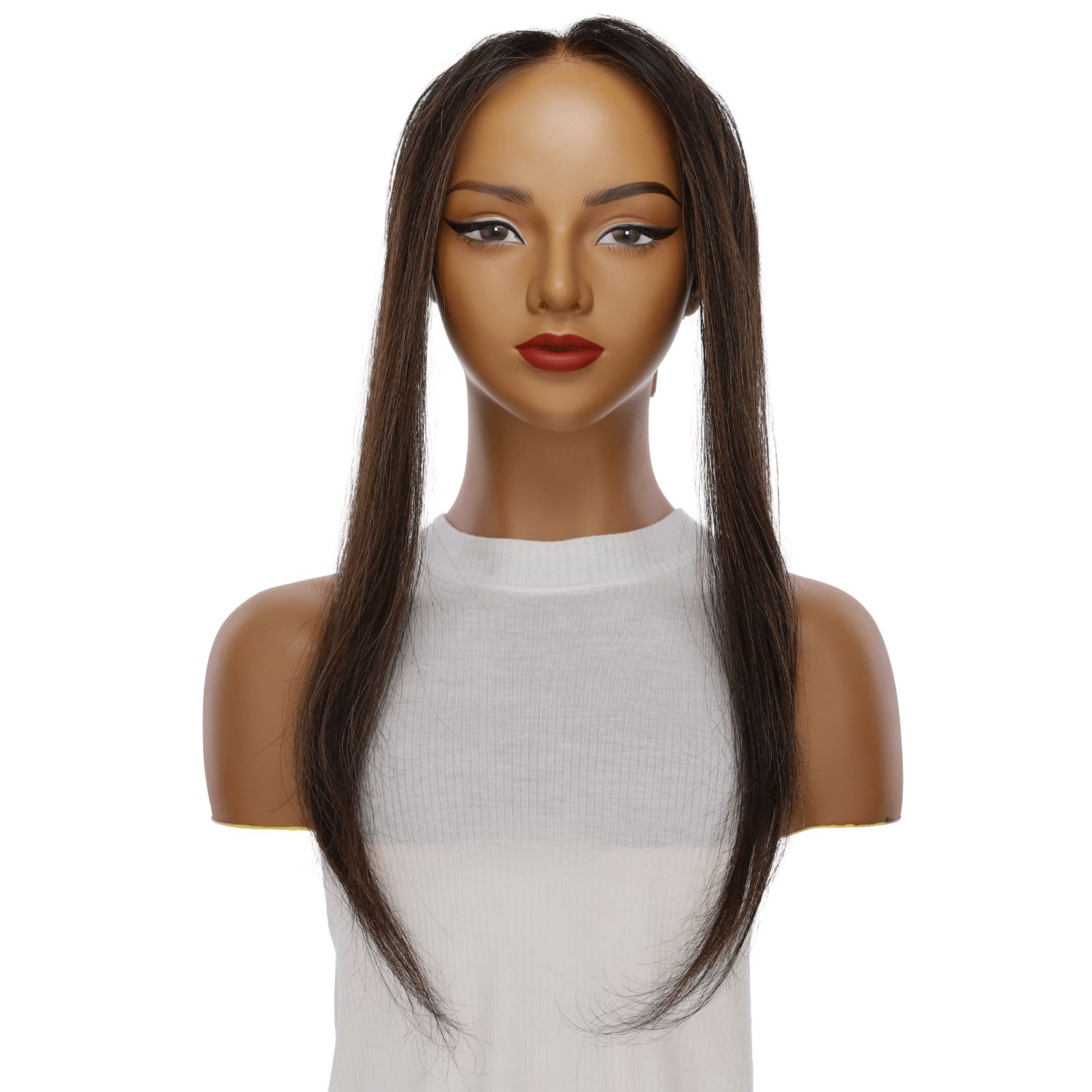 16" Hairline Topper #Soft Black w/ Highlights