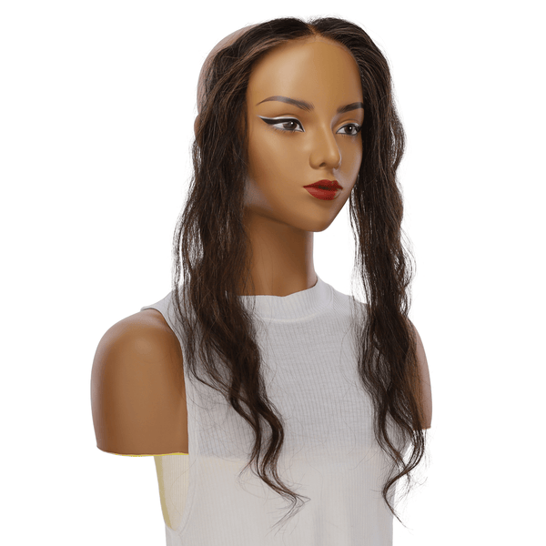 16" Hairline Topper #Soft Black w/ Highlights Wavy